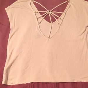 Women's Cream Top with Strappy Back